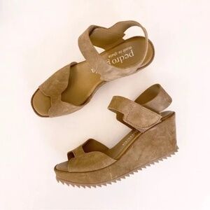 Pedro Garcia || Fama Wedge Sandals Suede Brown Tan EU39, US9